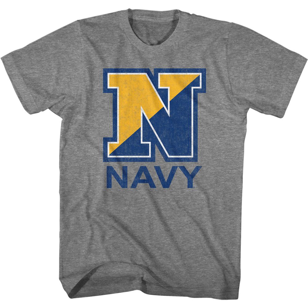 Navy - N - Short Sleeve - Heather - Adult - T-Shirt - clothing by TeeHivey.com