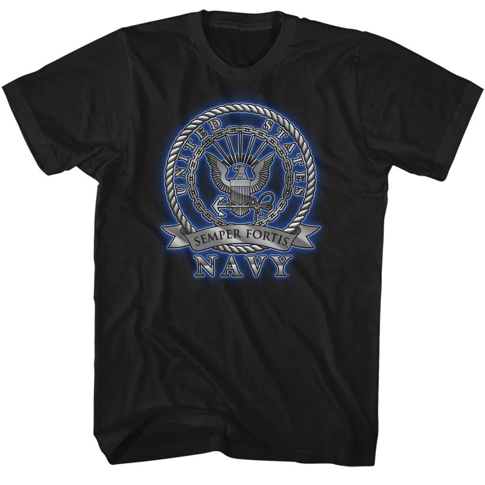 Navy - US Navy Semper Fortis Glow - Short Sleeve - Adult - T-Shirt - clothing by TeeHivey.com