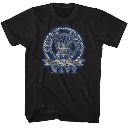 Navy - US Navy Semper Fortis Glow - Short Sleeve - Adult - T-Shirt - clothing by TeeHivey.com