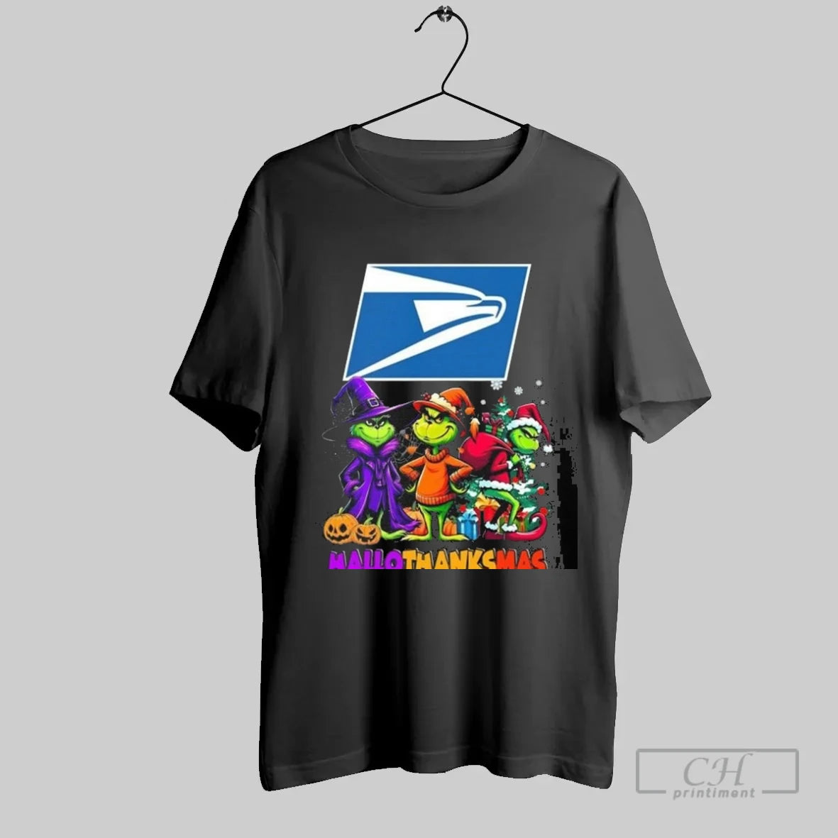 Usps The Grinch Hallothanksmas 2025 - clothing by TeeHivey.com