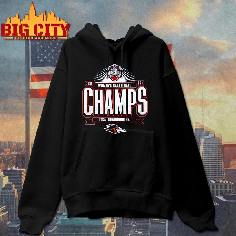 UTSA Roadrunners 2026 American Conference Women’s Basketball Tournament Champions Locker Room Shirt