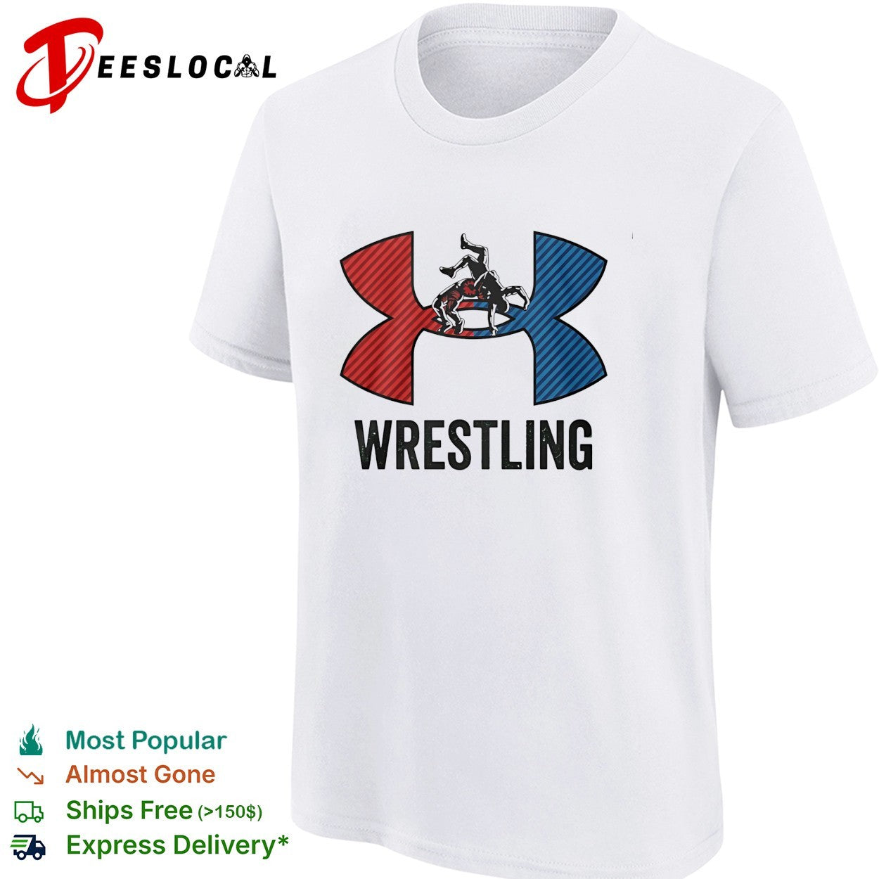 Under Armour Wrestling blue x red logo shirt