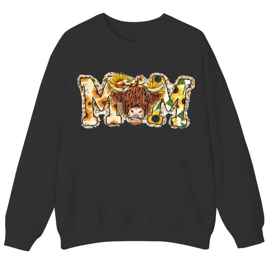 Unisex Mom Highland Cow  Sweatshirt, T-Shirt  and Hoodie