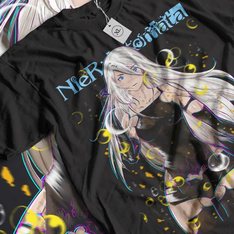 Unisex Nier 2B Gaming Waifu T-Shirt, Japanese Anime Videogame Shirt Manga aesthetic, japanese gaming