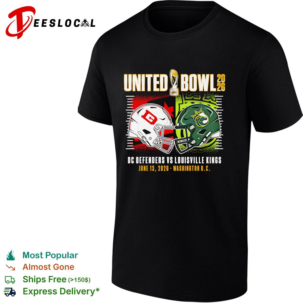 United Bowl 2026 DC Defenders vs Louisville Kings June 13 2026 Washington DC shirt