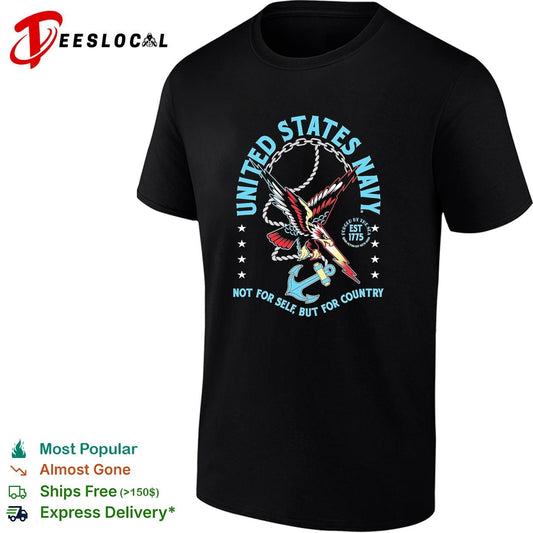 United States Navy not for self but for country eagle anchor est 1775 shirt