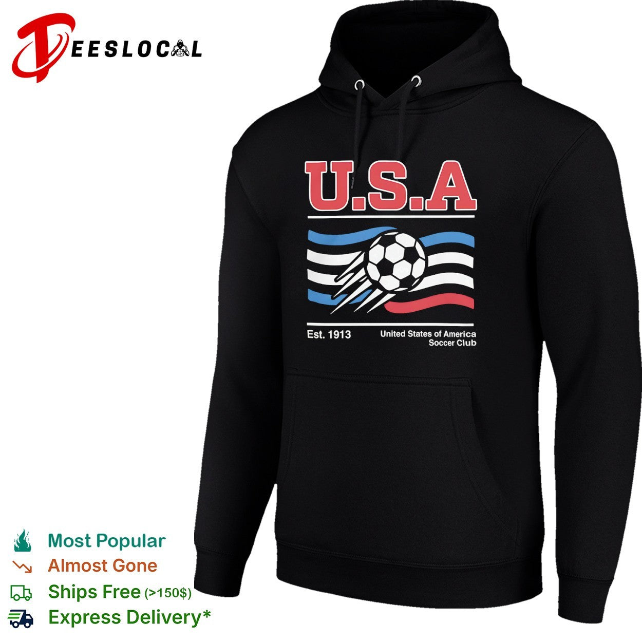 United States of America Soccer Club USA est 1913 flying ball shirt