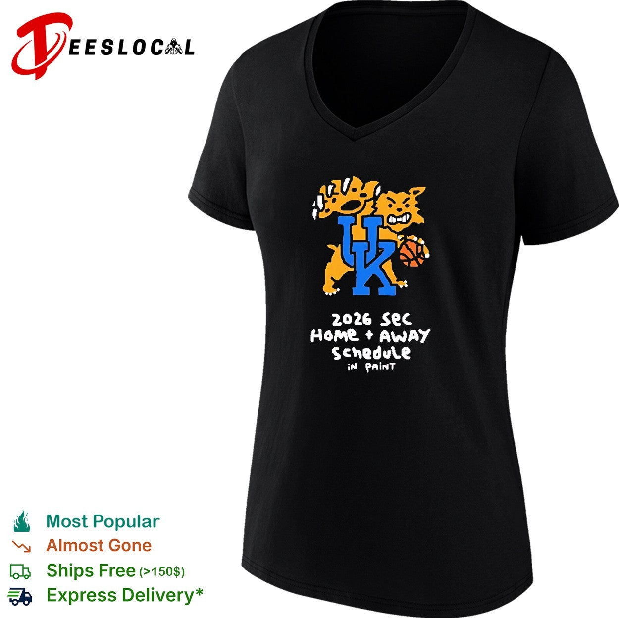 University of Kentucky 2026-27 SEC home away schedule in paint shirt