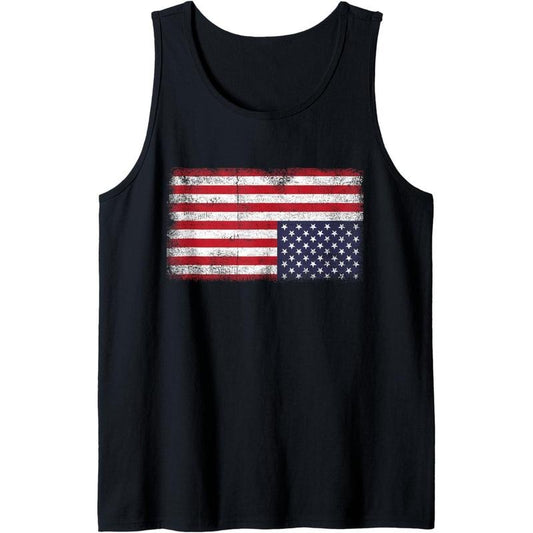 Upside Down American Flag Distress United States USA Tank Top made in USA