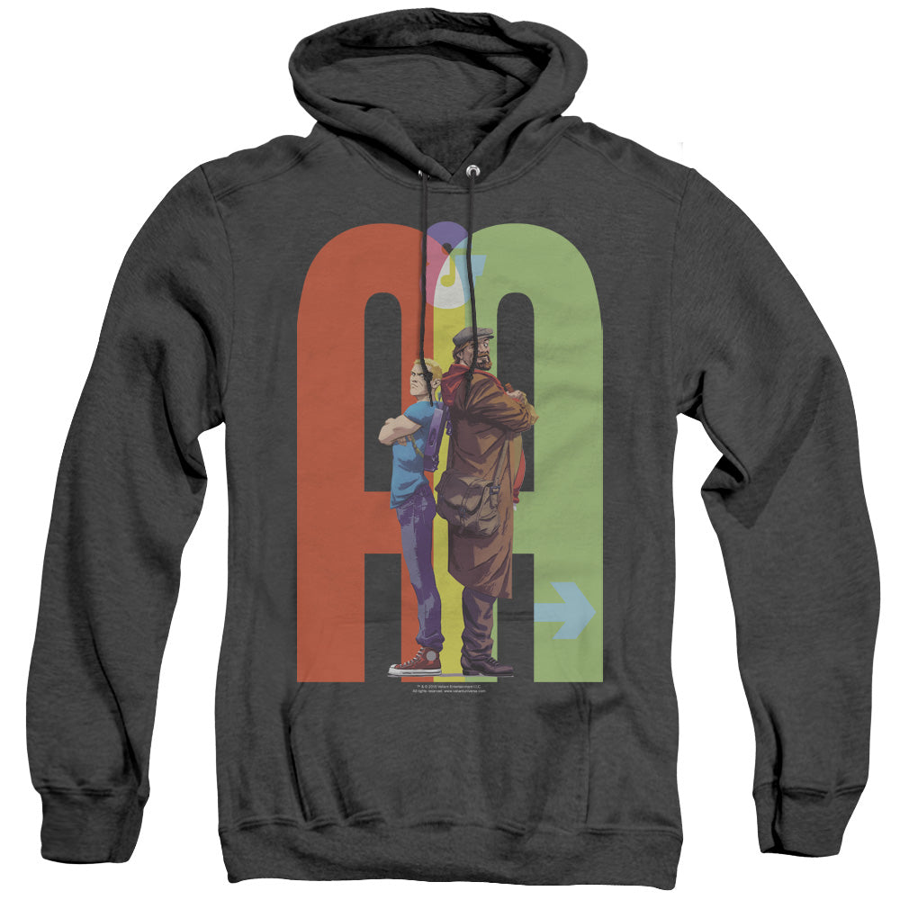 Archer & Armstrong Back To Bak Heather Mens Hoodie Black - clothing by TeeHivey.com