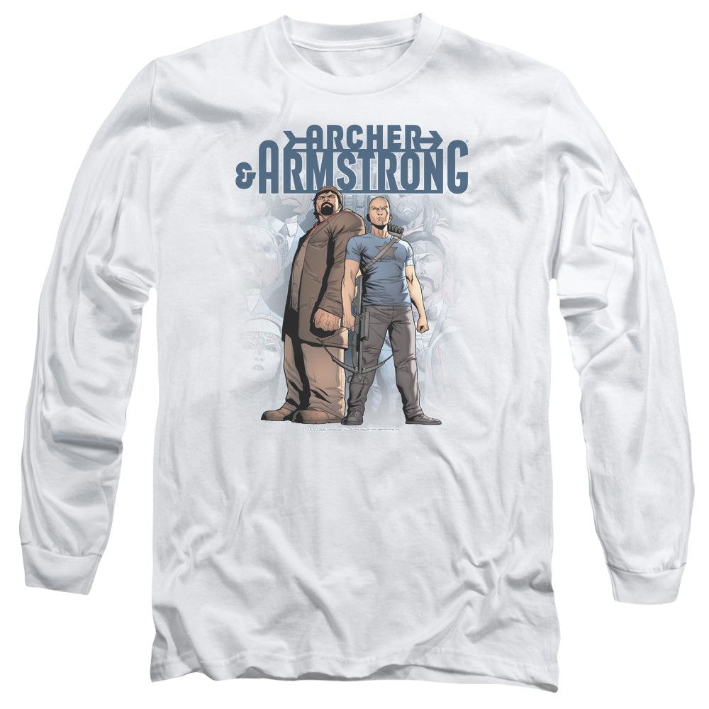 Archer & Armstrong Two Against All Mens Long Sleeve Shirt White - clothing by TeeHivey.com