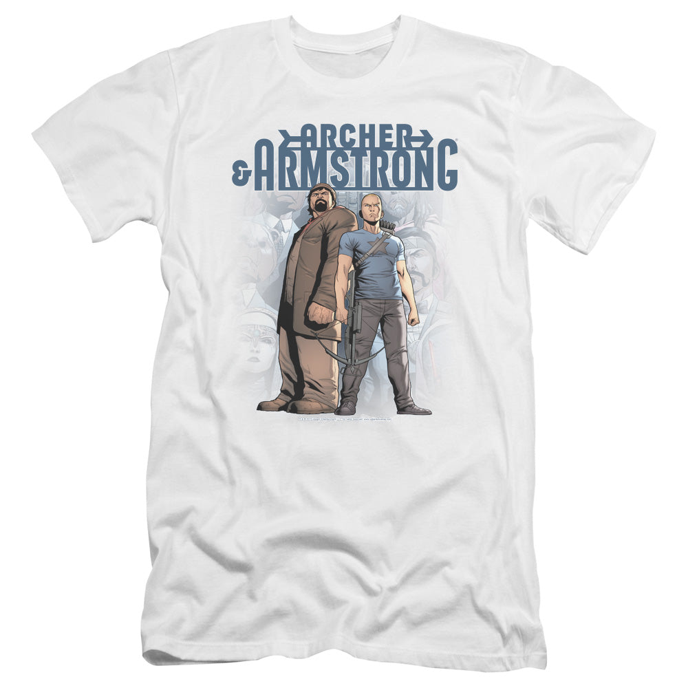 Archer & Armstrong Two Against All Premium Bella Canvas Slim Fit Mens T Shirt White - clothing by TeeHivey.com