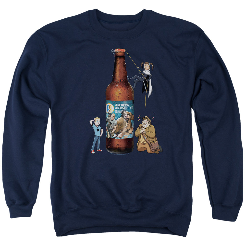 Archer & Armstrong Ale Mens Crewneck Sweatshirt Navy Blue - clothing by TeeHivey.com