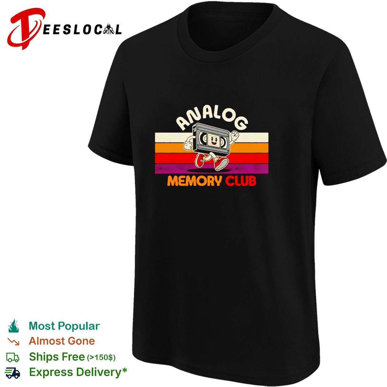 VHS tape running analog memory club shirt
