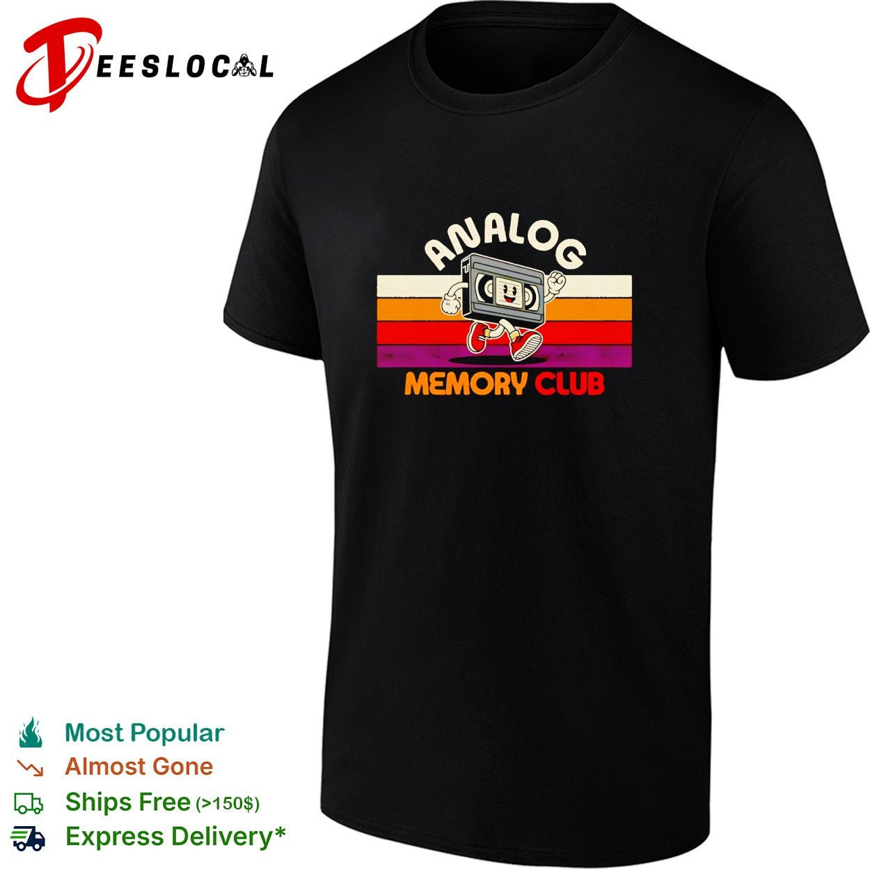VHS tape running analog memory club shirt