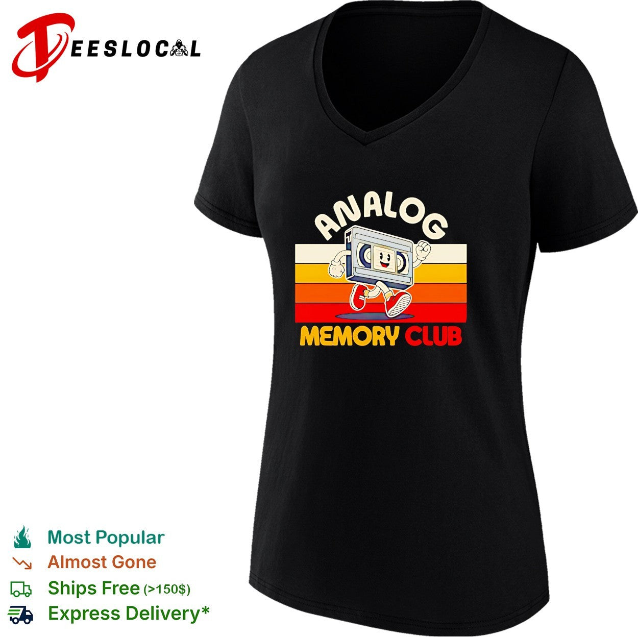 VHS tape running analog memory club retro shirt