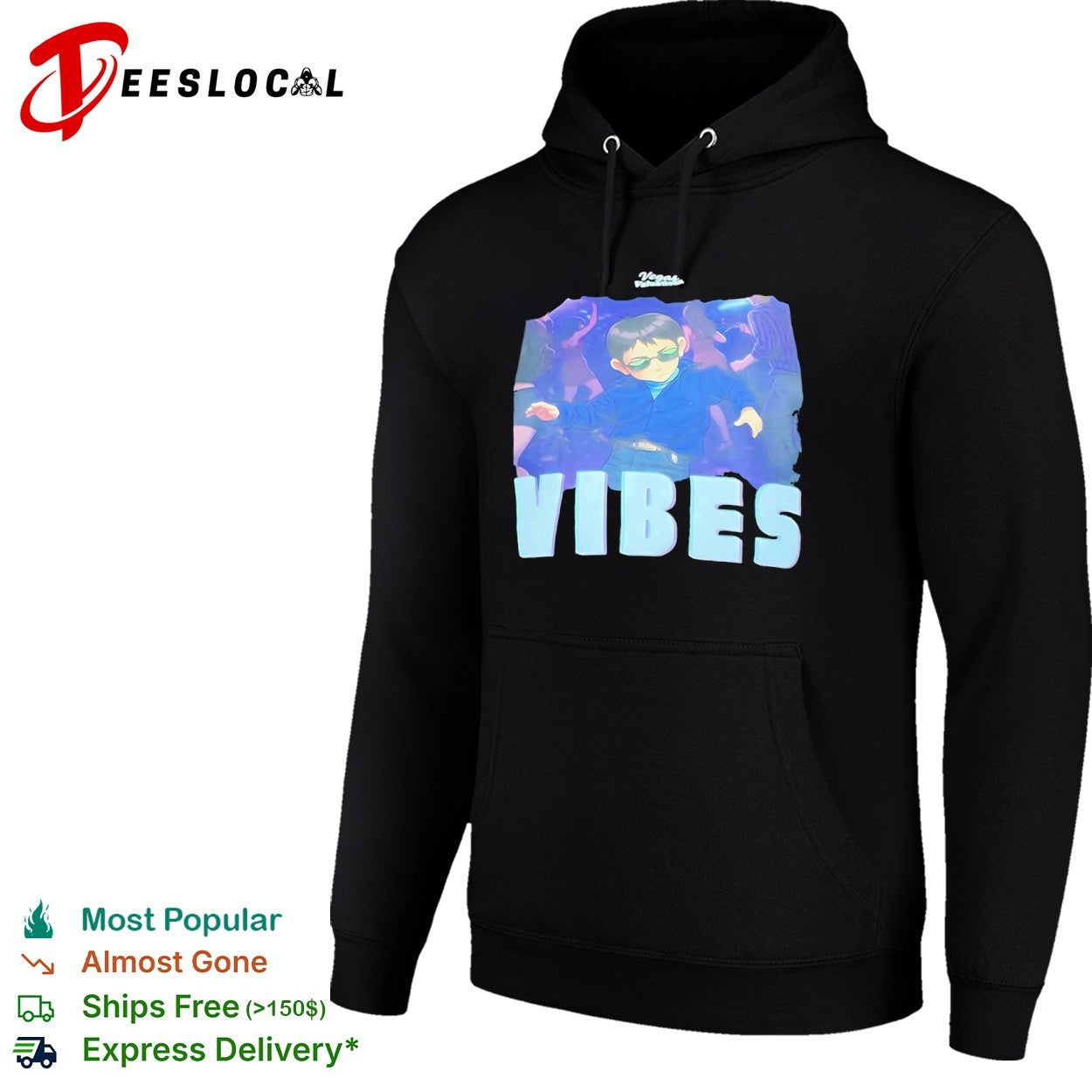 VIBES comic character shirt