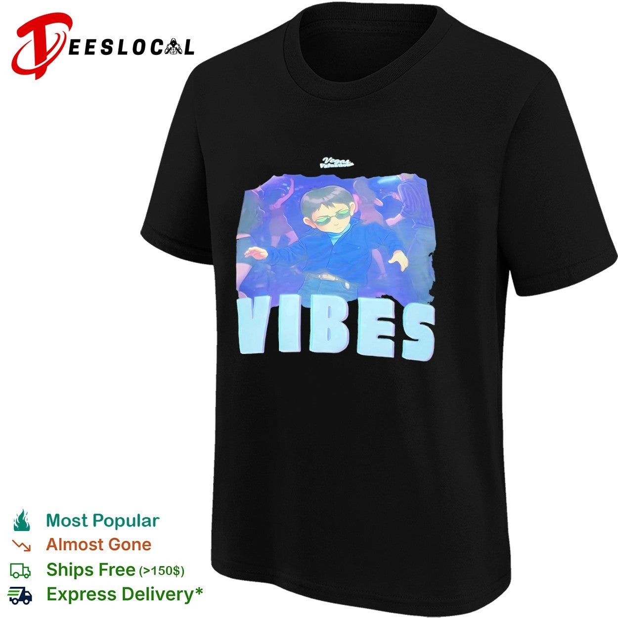 VIBES comic character shirt