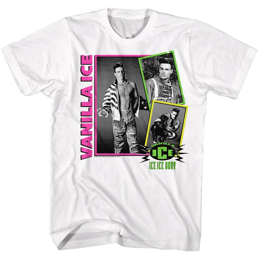 Vanilla Ice - Neon Collage - Short Sleeve - Adult - T-Shirt - clothing by TeeHivey.com