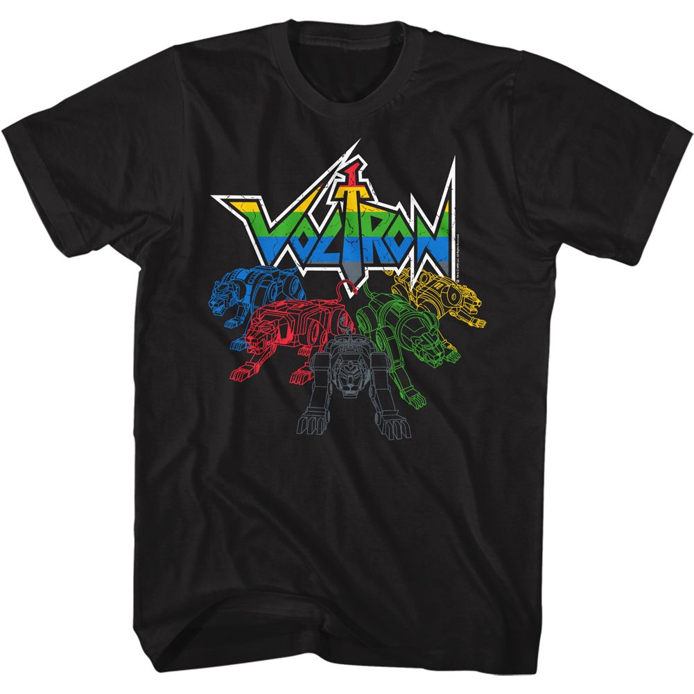 Voltron - Cats & Logo - Short Sleeve - Adult - T-Shirt - clothing by TeeHivey.com