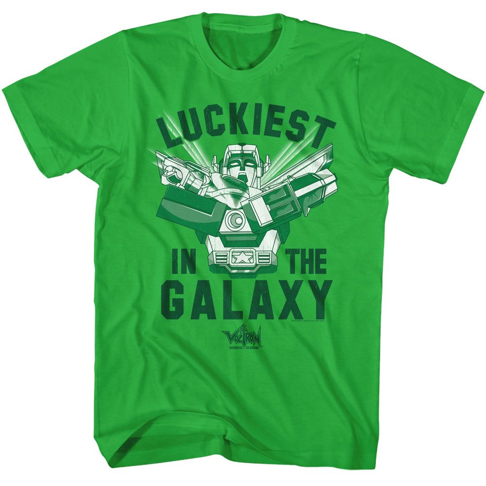 Voltron - Luckiest In The Galaxy - American Classics - Solid Green Adult Short Sleeve T-Shirt (Image 1)