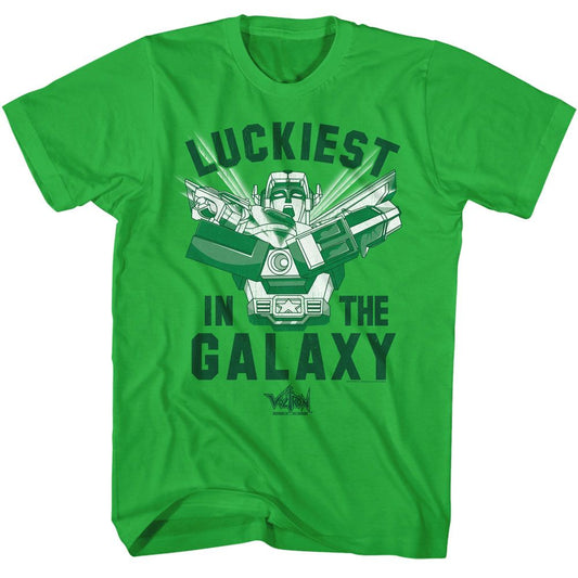 Voltron - Luckiest In The Galaxy - American Classics - Solid Green Adult Short Sleeve T-Shirt (Image 1)