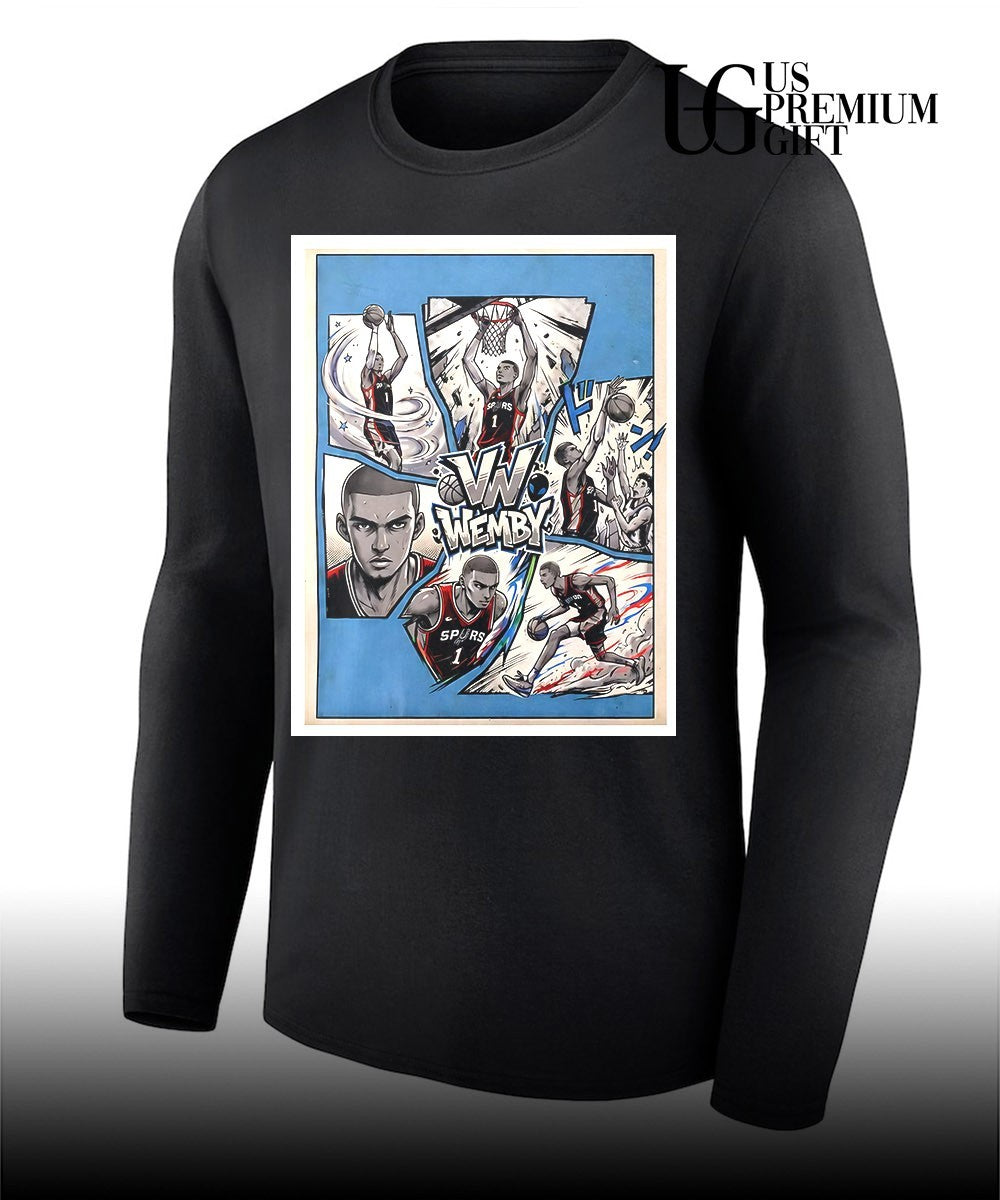 VW Wemby Victor Wembanyama San Antonio Spurs NBA Basketball cartoon shirt