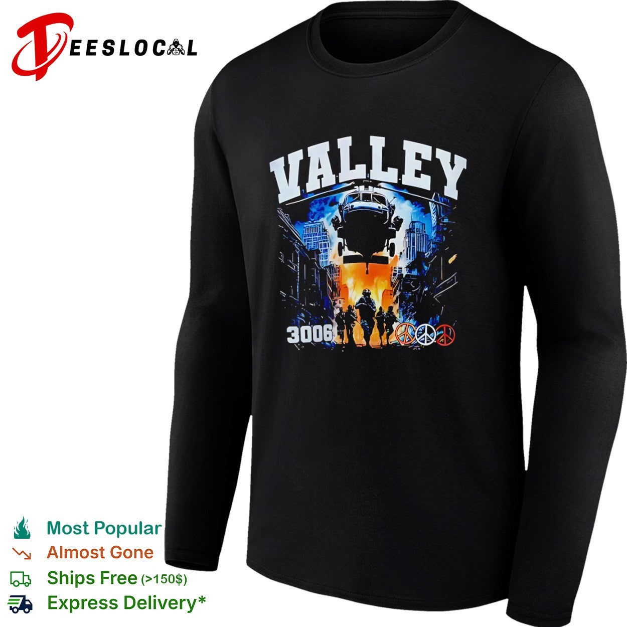 Valley 3006 peace logo shirt