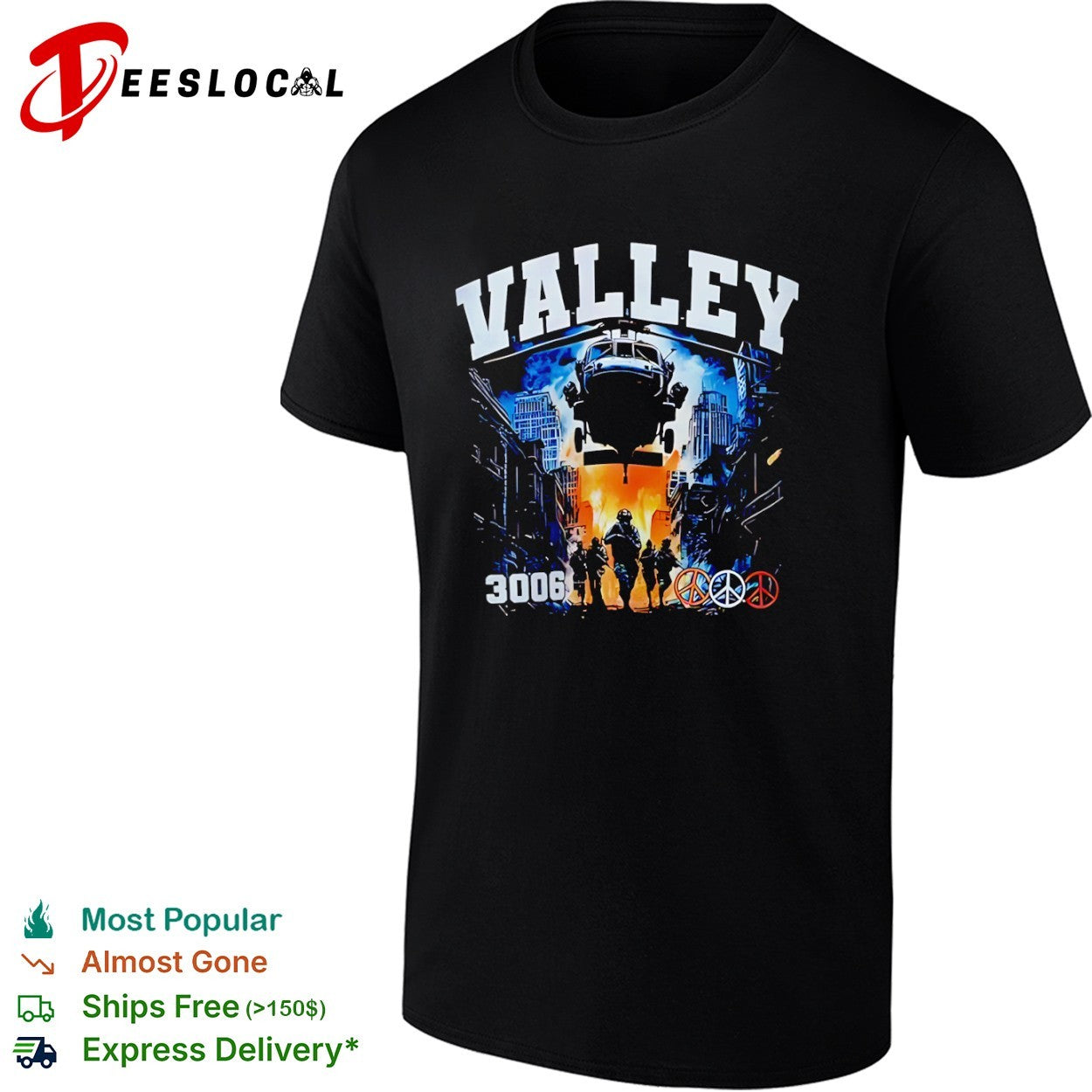 Valley 3006 peace logo shirt