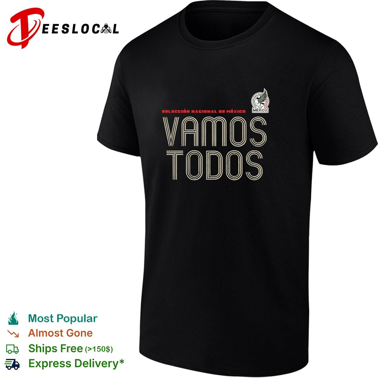 Vamos todos Mexico Seleccion Nacional dark minimal shirt