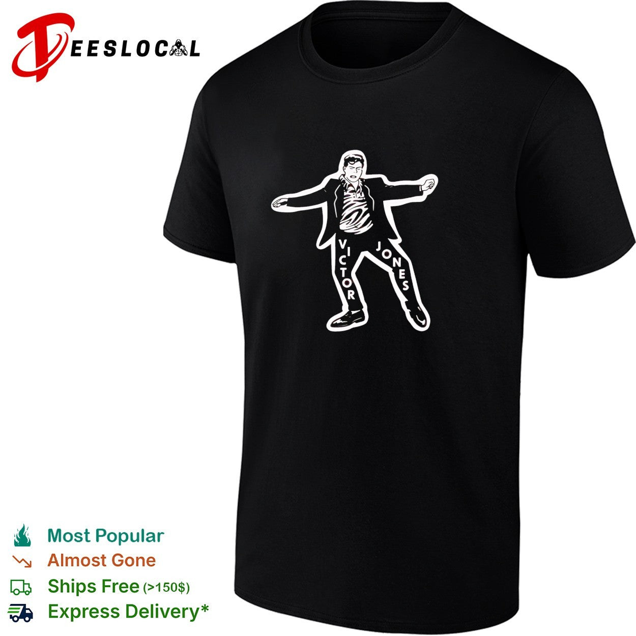 Victor Jones Seinfeld Kramer entrance pop culture parody character artistic shirt