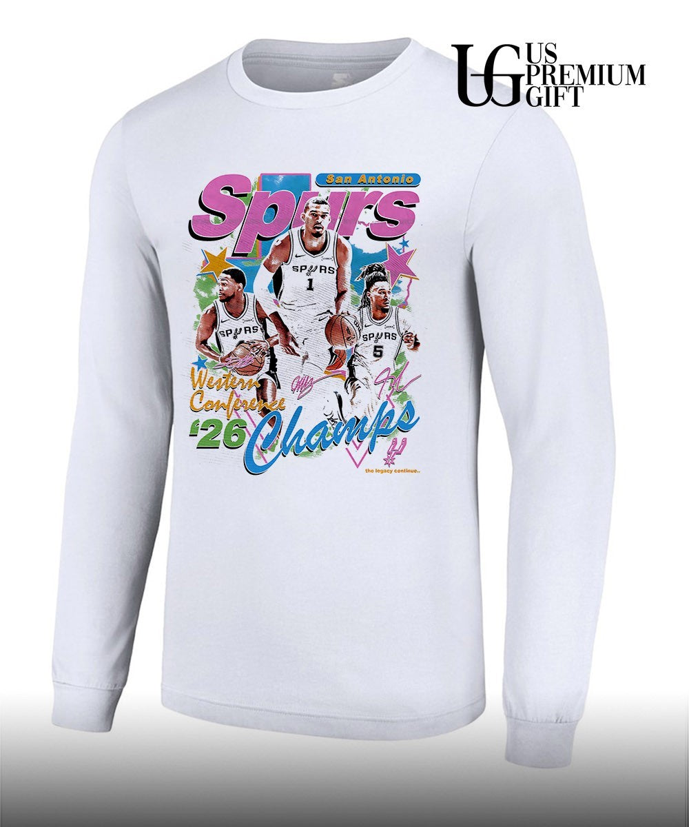 Victor Wembanyama Devin Vassell and Keldon Johnson San Antonio Spurs NBA Western Conference Champions 2026 signature shirt