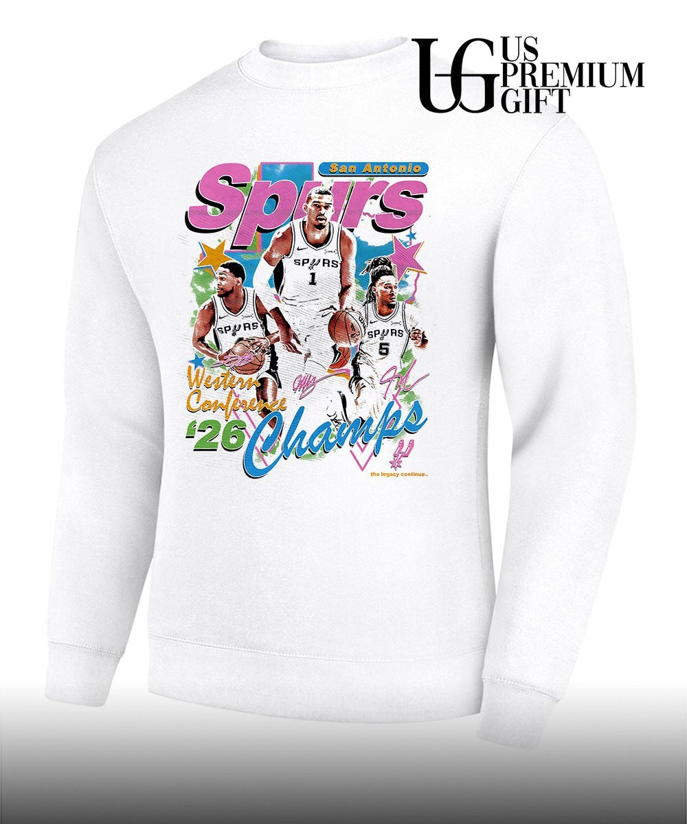 Victor Wembanyama Devin Vassell and Keldon Johnson San Antonio Spurs NBA Western Conference Champions 2026 signature shirt
