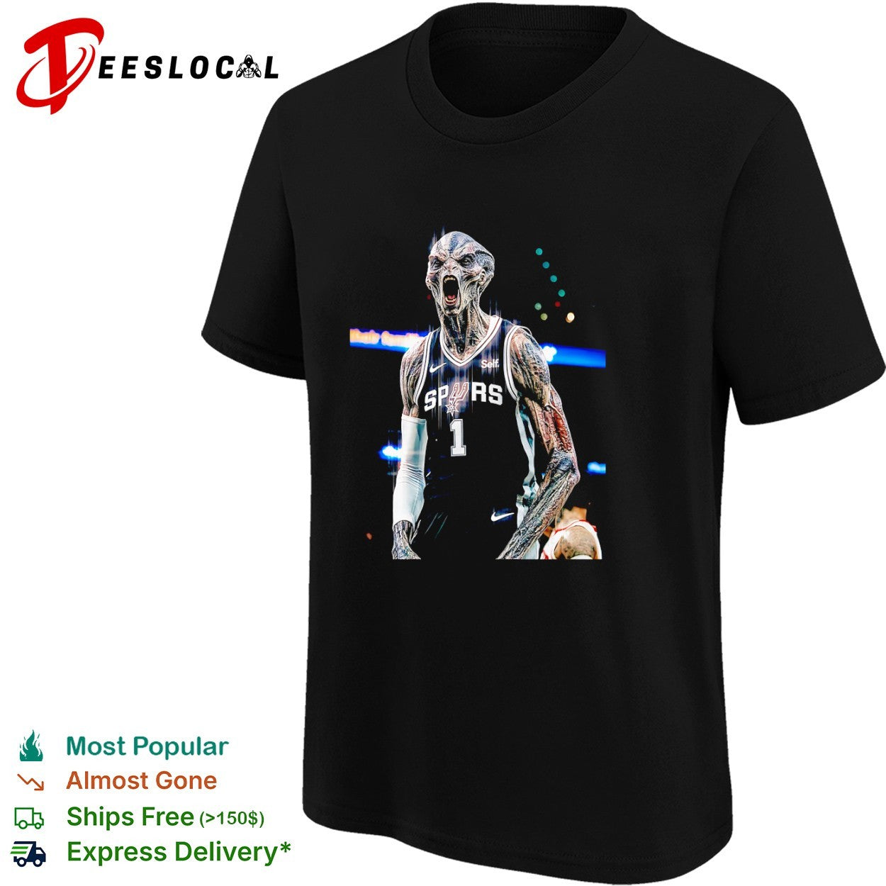 Victor Wembanyama San Antonio Spurs NBA Alien Parody shirt
