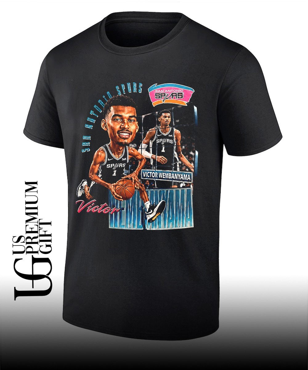 Victor Wembanyama San Antonio Spurs NBA Basketball player caricature shirt
