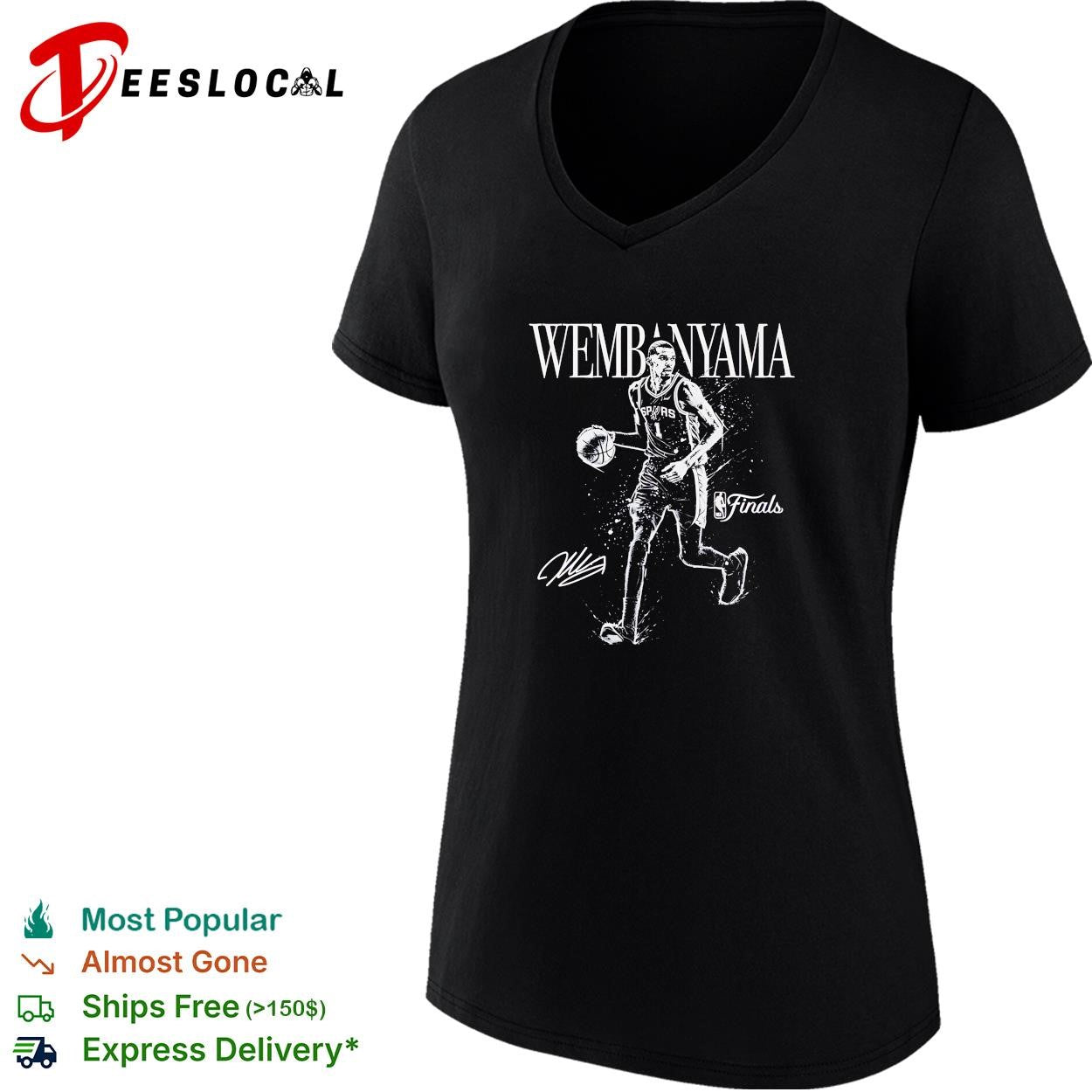 Victor Wembanyama San Antonio Spurs NBA Finals action portrait shirt