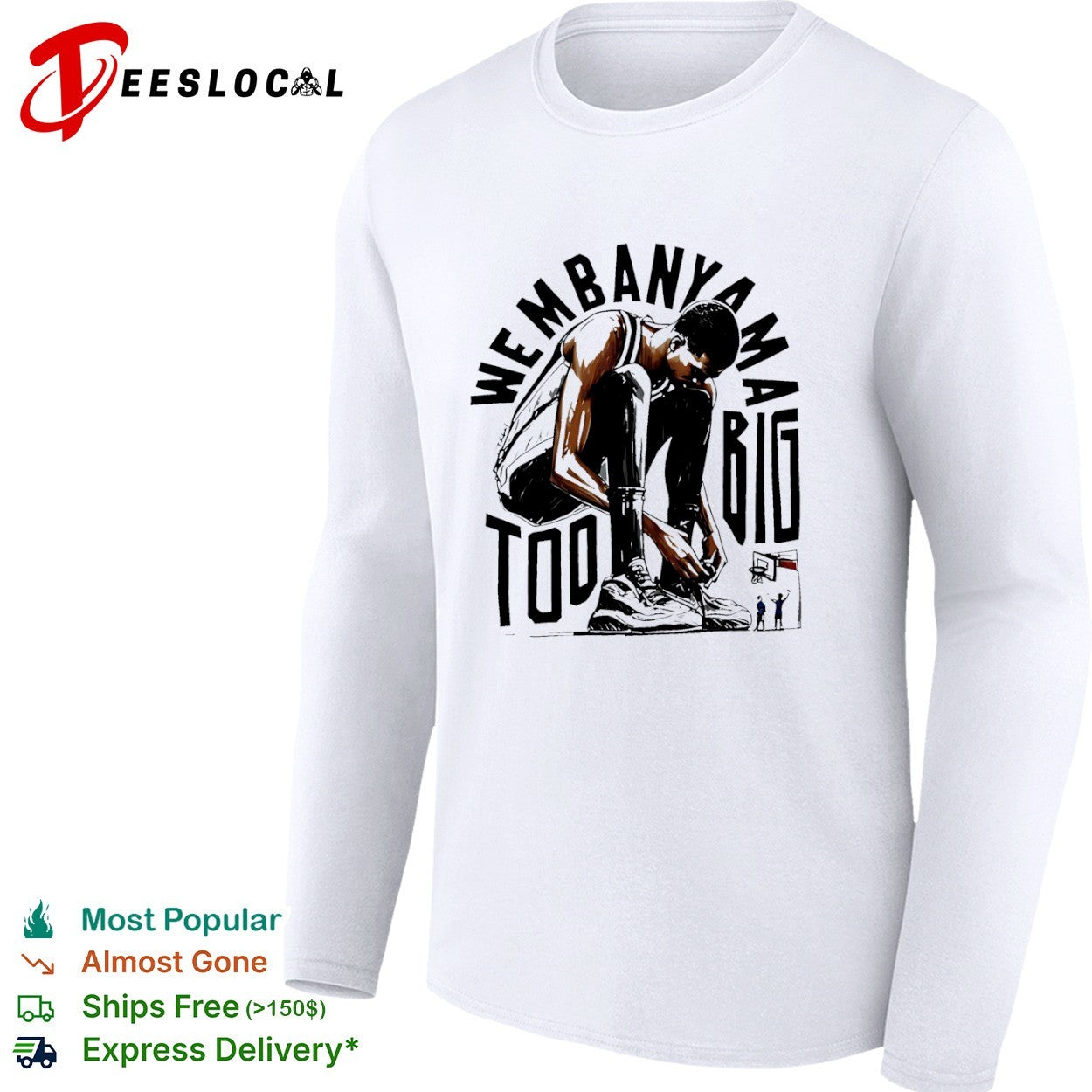 Victor Wembanyama San Antonio Spurs NBA Wembanyama too big shirt