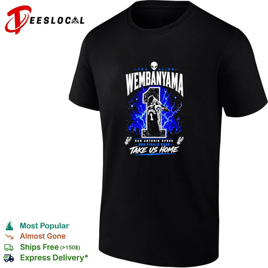 Victor Wembanyama San Antonio Spurs number 1 NBA Finals 2026 take us home alien shirt