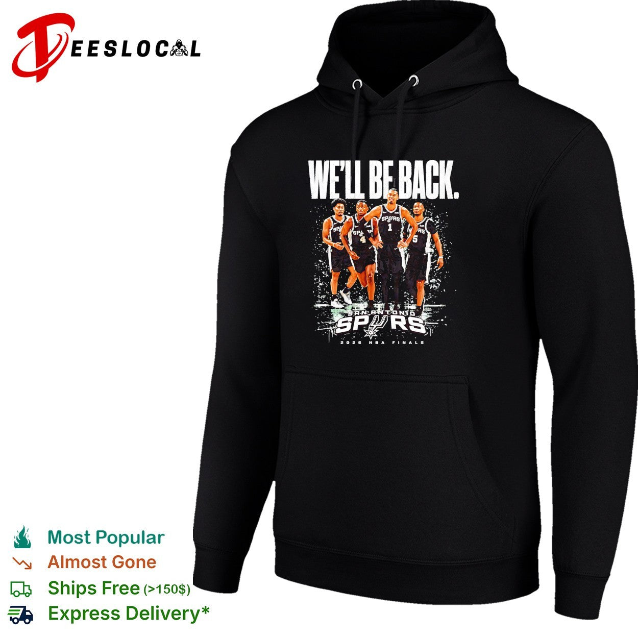 Victor Wembanyama Stephon Castle Devin Vassell Keldon Johnson San Antonio Spurs We’ll Be Back Finals 2026 shirt