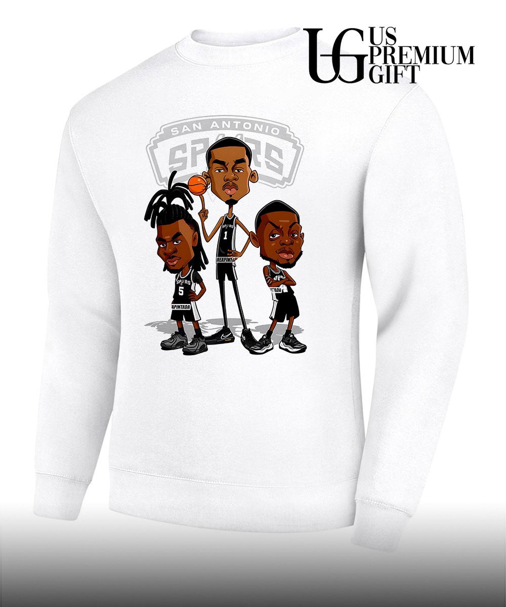 Victor Wembanyama Stephon Castle and De’Aaron Fox San Antonio Spurs NBA caricature shirt