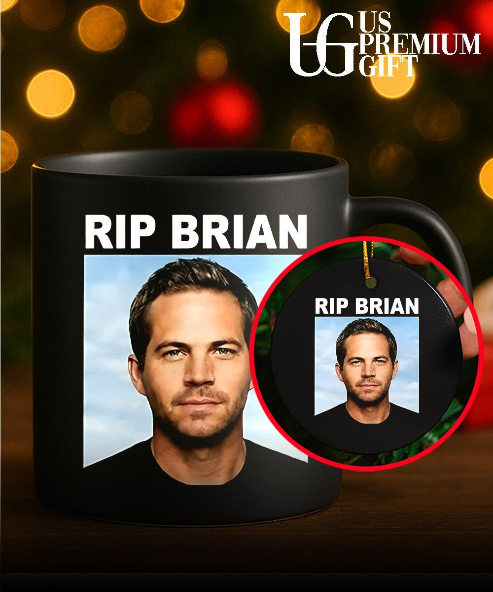 Vin Diesel wearing RIP Brian portrait shirt