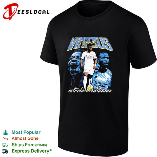 Vinicius Junior Real Madrid estrela brasileira portrait shirt