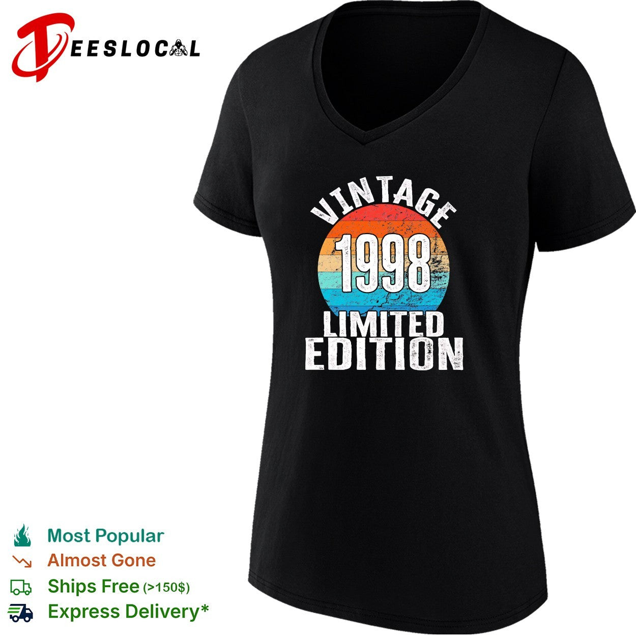 Vintage 1998 limited edition birthday shirt