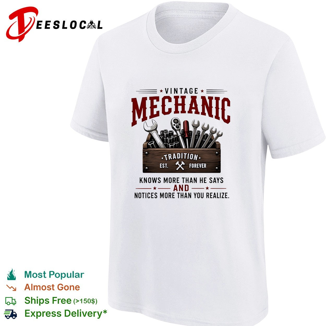 Vintage mechanic knows more than he says and notices more than you realize shirt