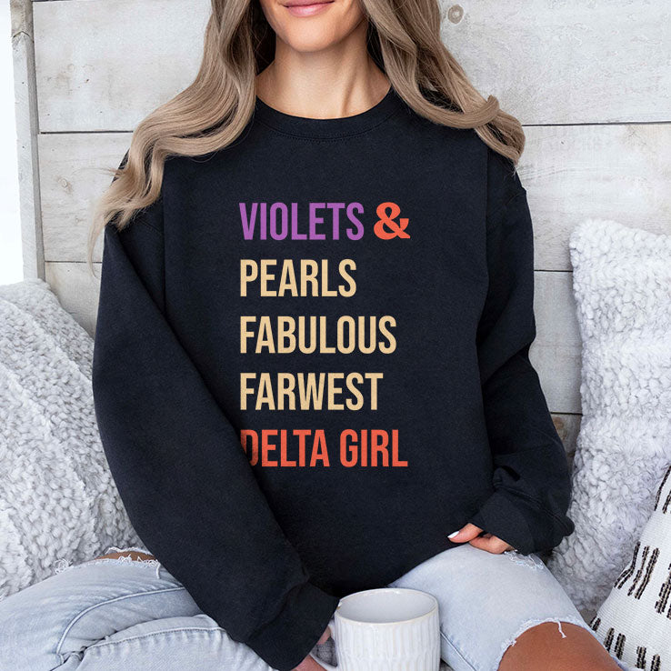 Violets And Pearls Fabulous Farwest Delta Girl T Shirt