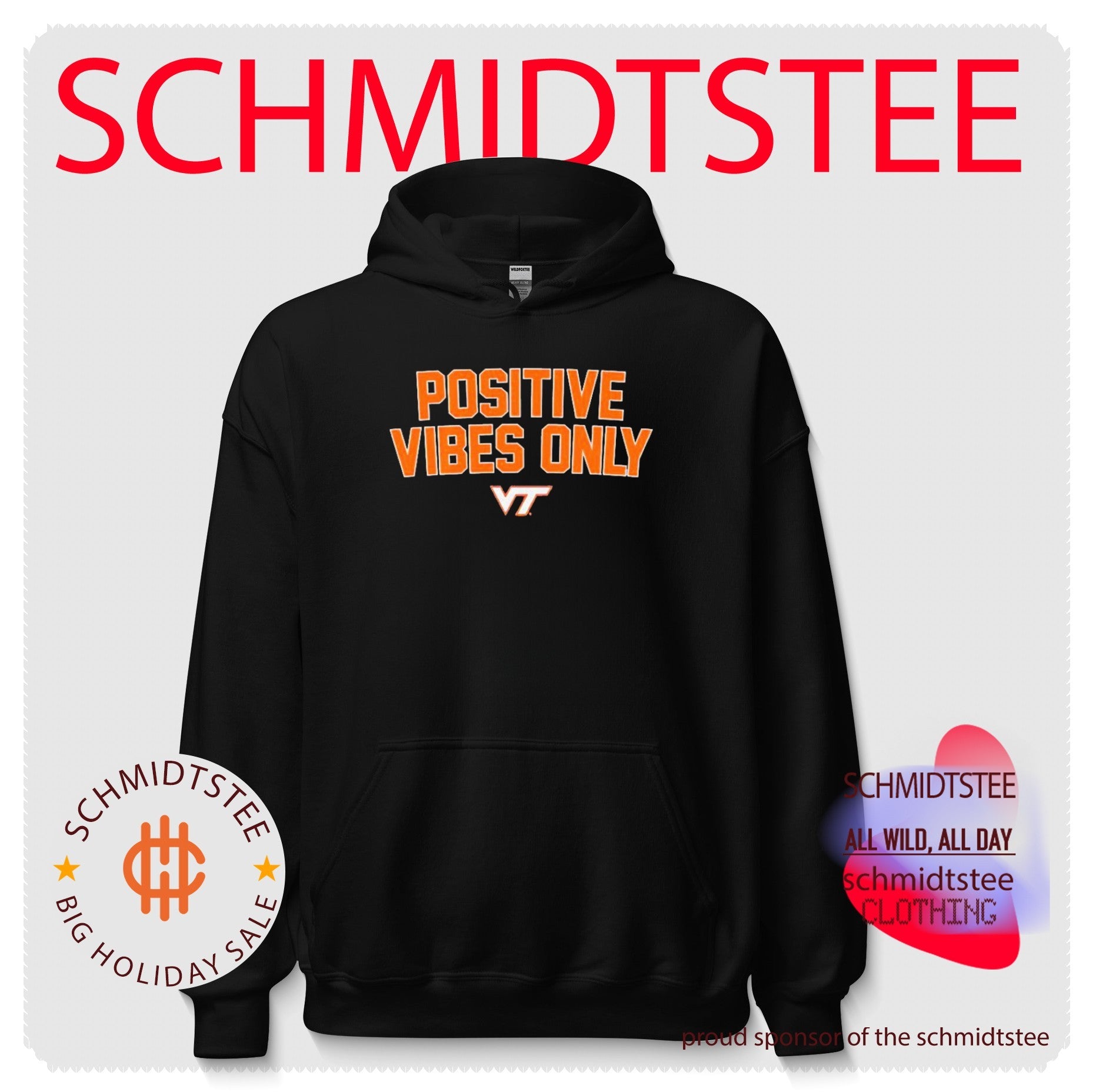Virginia Tech Hokies Positive Vibes Only logo Shirt