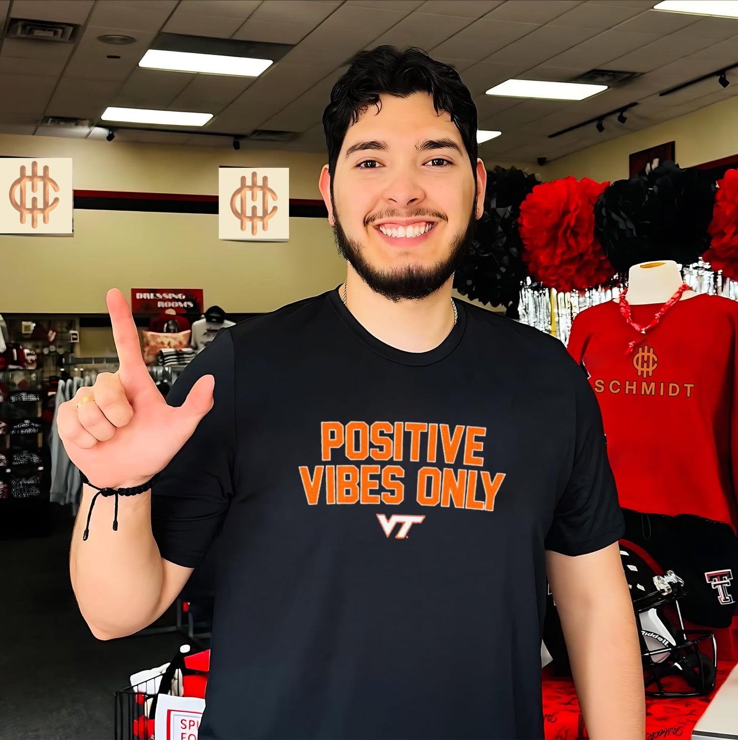 Virginia Tech Hokies Positive Vibes Only logo Shirt