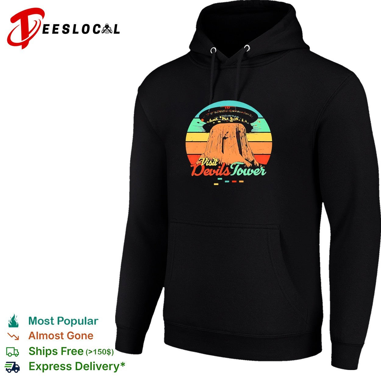 Visit Devils Tower UFO retro shirt