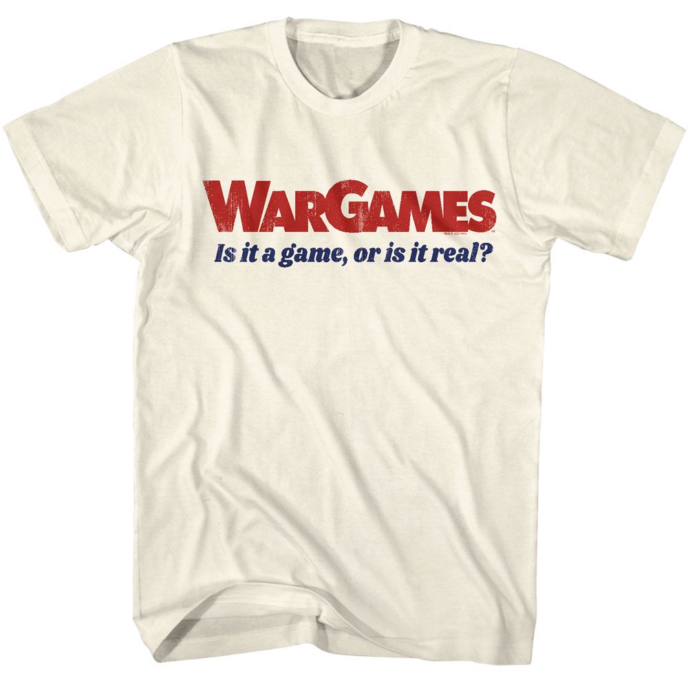 Wargames - Is It A Game - American Classics - Solid Off-White Adult Short Sleeve T-Shirt - clothing by TeeHivey.com (Image 1)