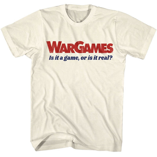 Wargames - Is It A Game - American Classics - Solid Off-White Adult Short Sleeve T-Shirt - clothing by TeeHivey.com (Image 1)